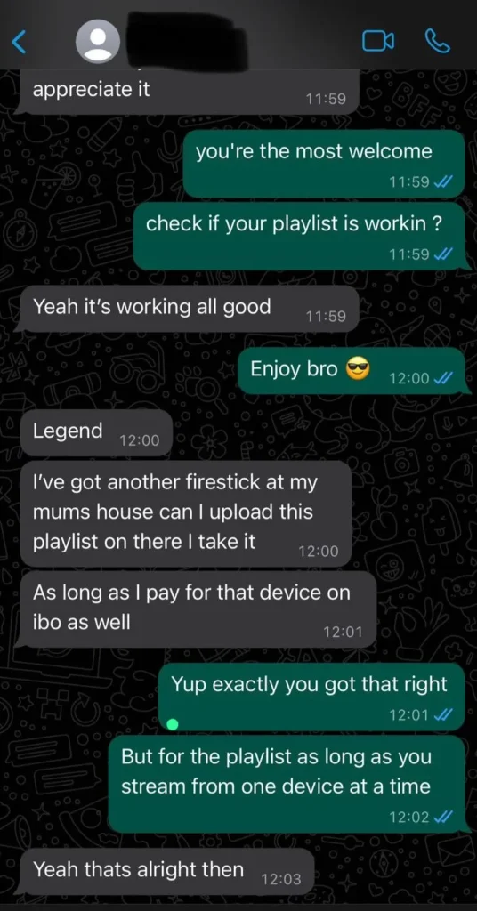 review showing a new subscriber receiving their login details instantly after their premium IPTV purchase.